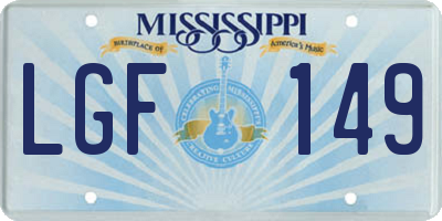 MS license plate LGF149