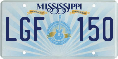 MS license plate LGF150
