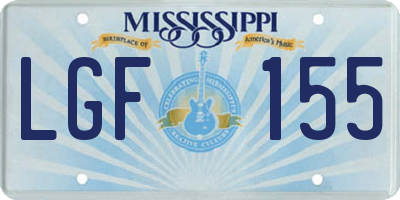 MS license plate LGF155