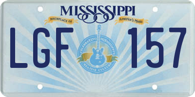 MS license plate LGF157