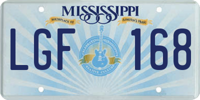MS license plate LGF168
