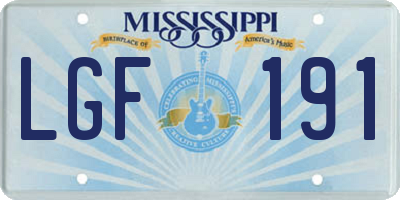 MS license plate LGF191