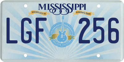 MS license plate LGF256