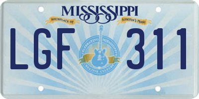 MS license plate LGF311