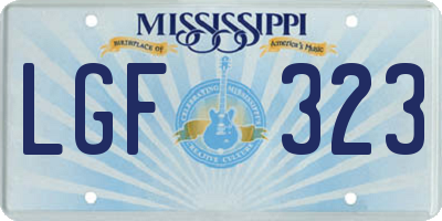 MS license plate LGF323