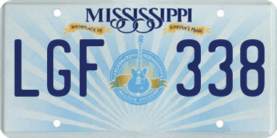 MS license plate LGF338