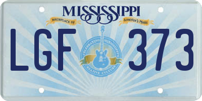 MS license plate LGF373