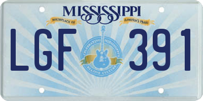 MS license plate LGF391
