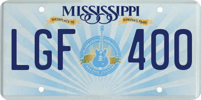 MS license plate LGF400