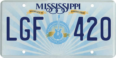 MS license plate LGF420