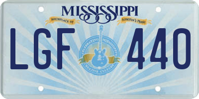 MS license plate LGF440