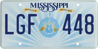MS license plate LGF448