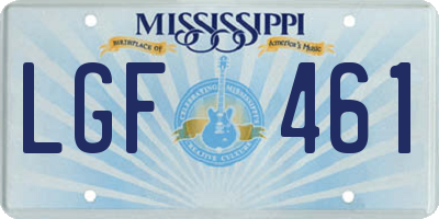 MS license plate LGF461