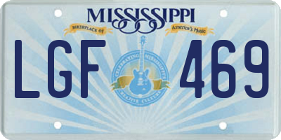 MS license plate LGF469