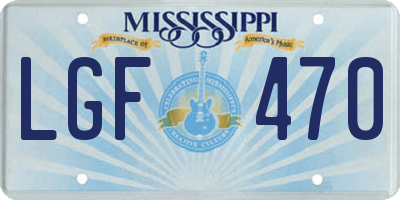 MS license plate LGF470