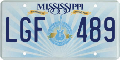 MS license plate LGF489