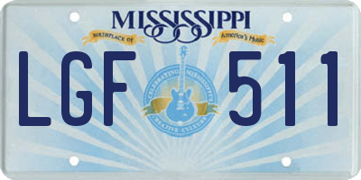 MS license plate LGF511