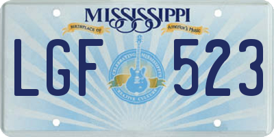 MS license plate LGF523