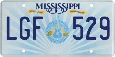 MS license plate LGF529