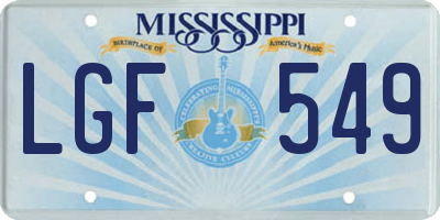 MS license plate LGF549