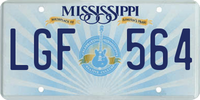 MS license plate LGF564