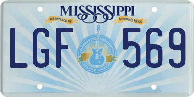 MS license plate LGF569