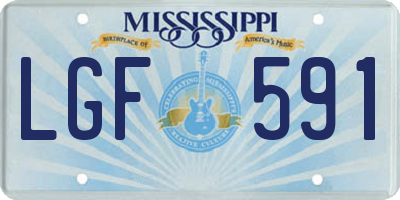 MS license plate LGF591