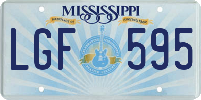 MS license plate LGF595