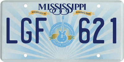 MS license plate LGF621