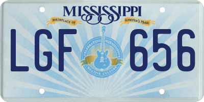 MS license plate LGF656