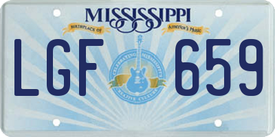MS license plate LGF659