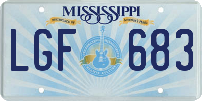 MS license plate LGF683