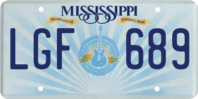 MS license plate LGF689