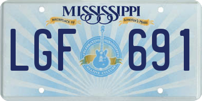 MS license plate LGF691