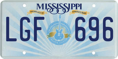 MS license plate LGF696