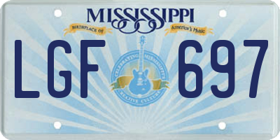 MS license plate LGF697