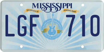 MS license plate LGF710