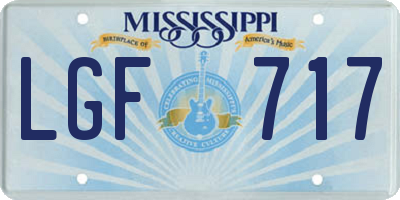 MS license plate LGF717