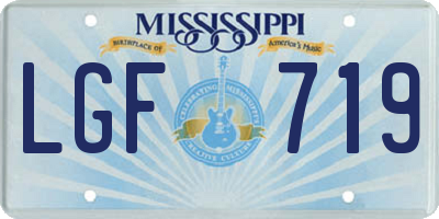 MS license plate LGF719