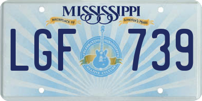 MS license plate LGF739
