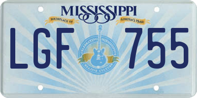MS license plate LGF755