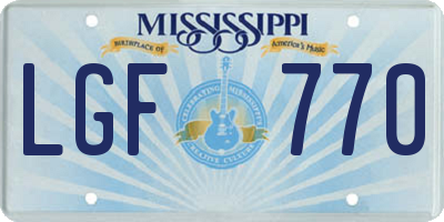 MS license plate LGF770