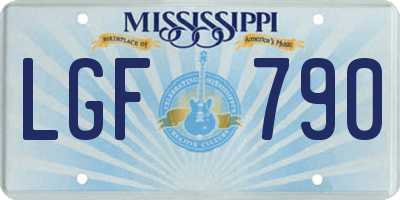 MS license plate LGF790
