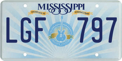 MS license plate LGF797