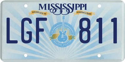 MS license plate LGF811