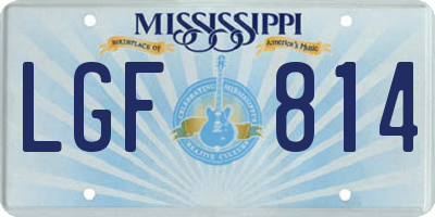 MS license plate LGF814