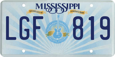 MS license plate LGF819