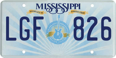 MS license plate LGF826