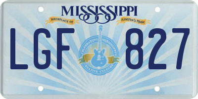 MS license plate LGF827