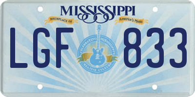 MS license plate LGF833